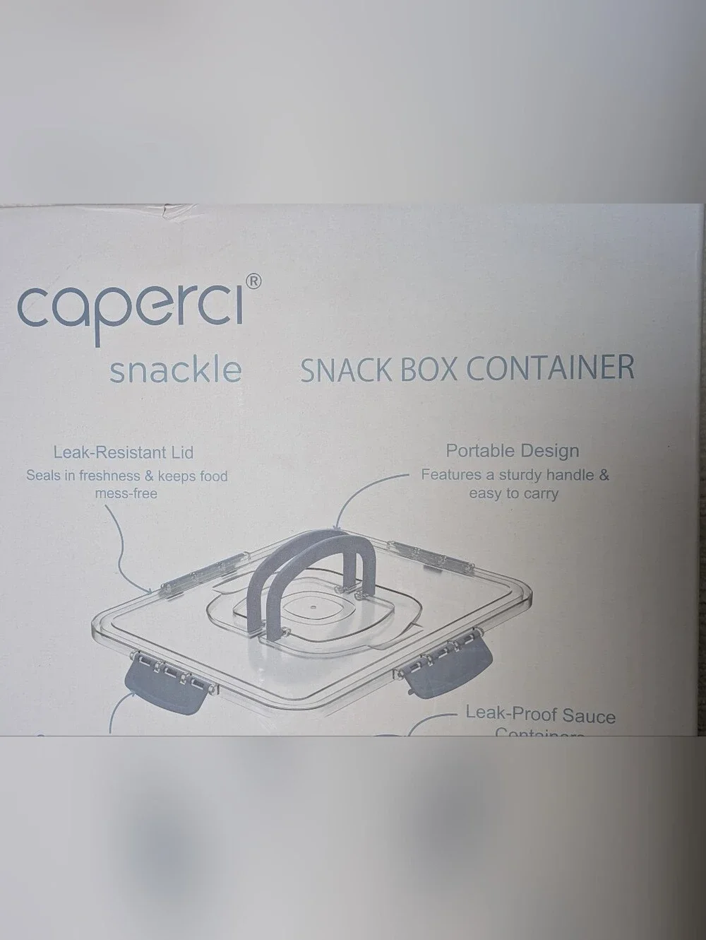 Caperci Snack Box Container in Light Blue Lidded Brand New